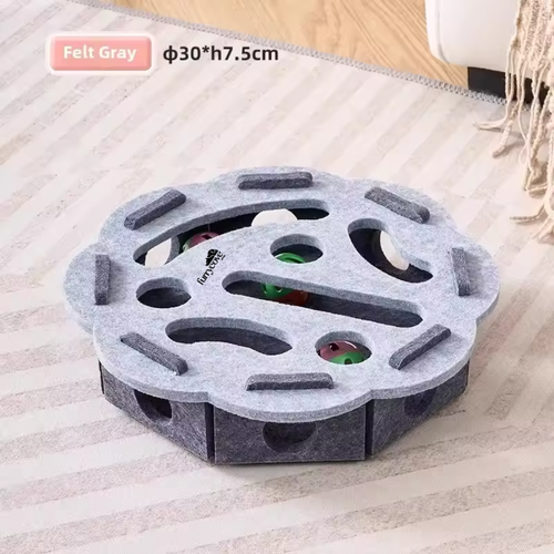 FurryCove™ Felt Cat Puzzle Toy with Ball