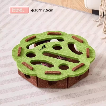 FurryCove™ Felt Cat Puzzle Toy with Ball