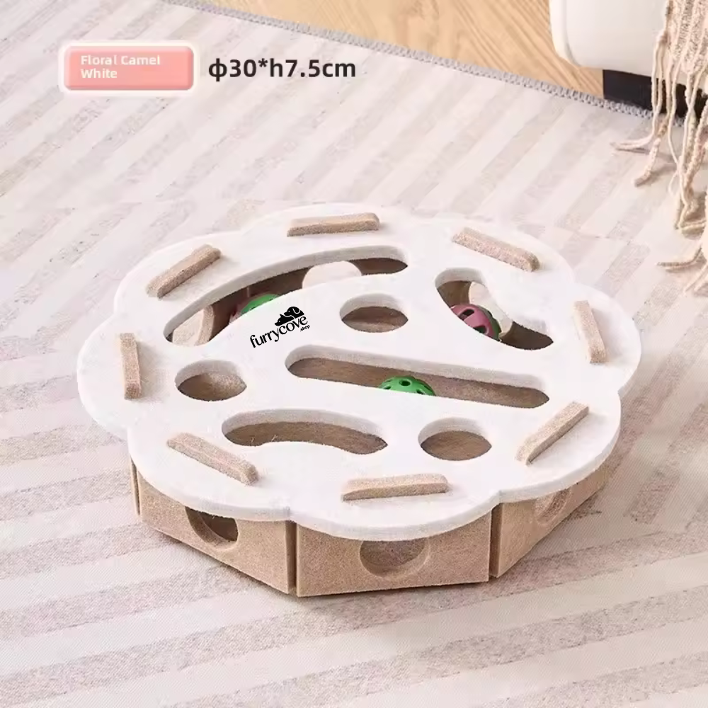 FurryCove™ Felt Cat Puzzle Toy with Ball