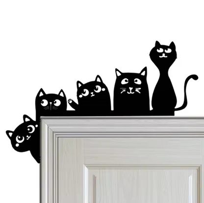 Cute Black Cat Wall Sticker – Removable Vinyl Decal for Home Decoration